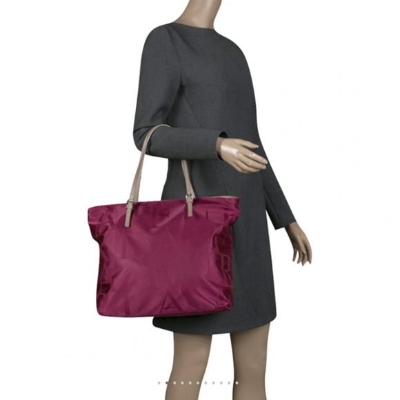 FurlaFurla Burgundy Nylon Shopper Tote - Picture 1 of 12